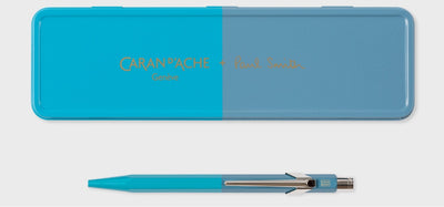 Caran dAche 849 Paul Smith Edition 4 Ballpoint Pen - Cyan / Steel - Special Edition