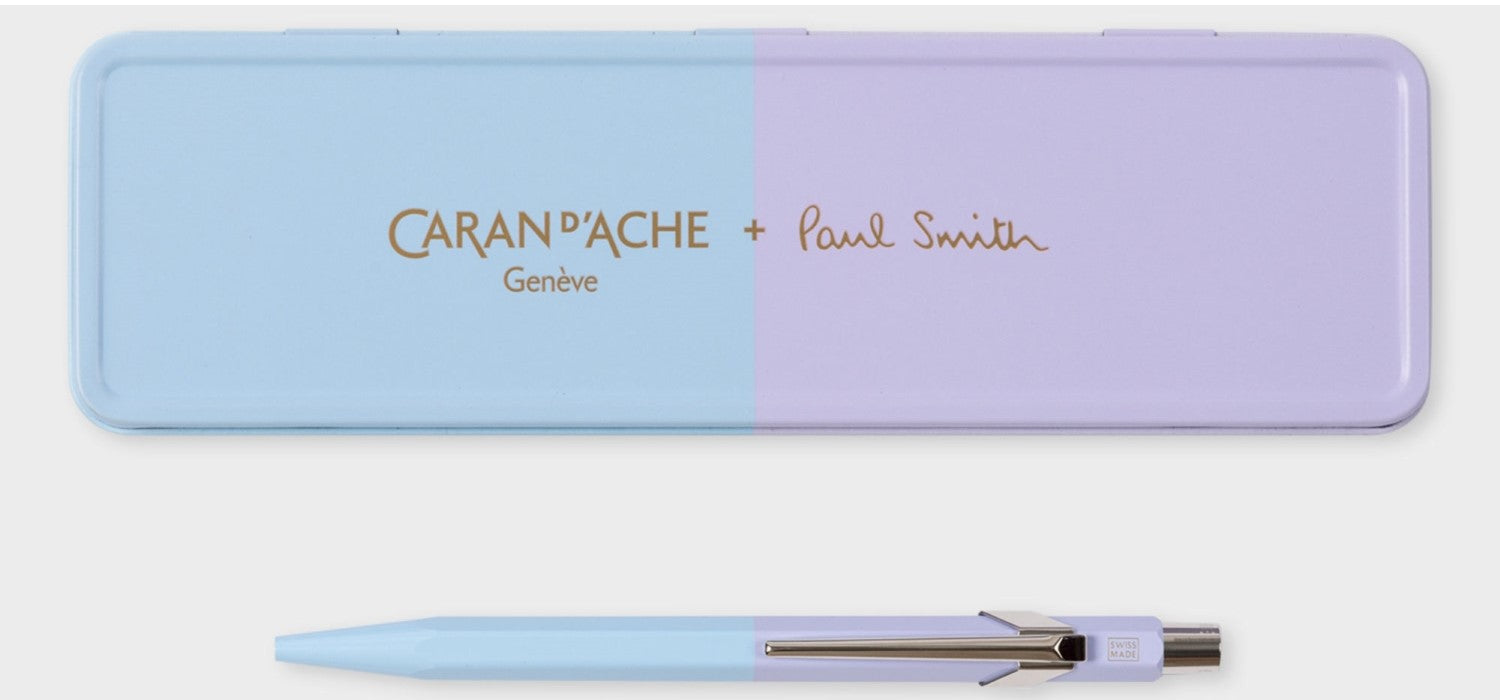 Caran dAche 849 Paul Smith Edition 4 Ballpoint Pen - Sky Blue / Lavender - Special Edition