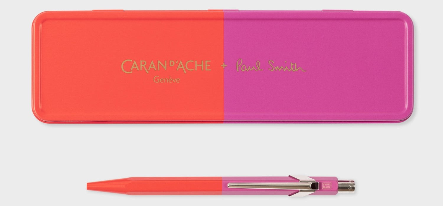 Caran dAche 849 Paul Smith Edition 4 Ballpoint Pen - Warm Red / Melrose Pink - Special Edition