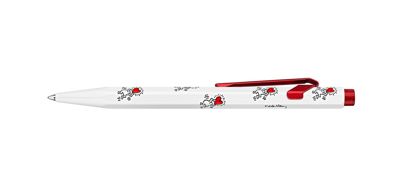 Caran dAche 849 Ballpoint Pen - Keith Haring - White / Red - Special Edition