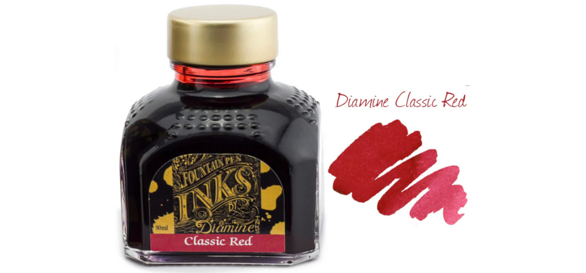 Diamine Ink Bottle 80ml - Red Shades - Assorted Colours