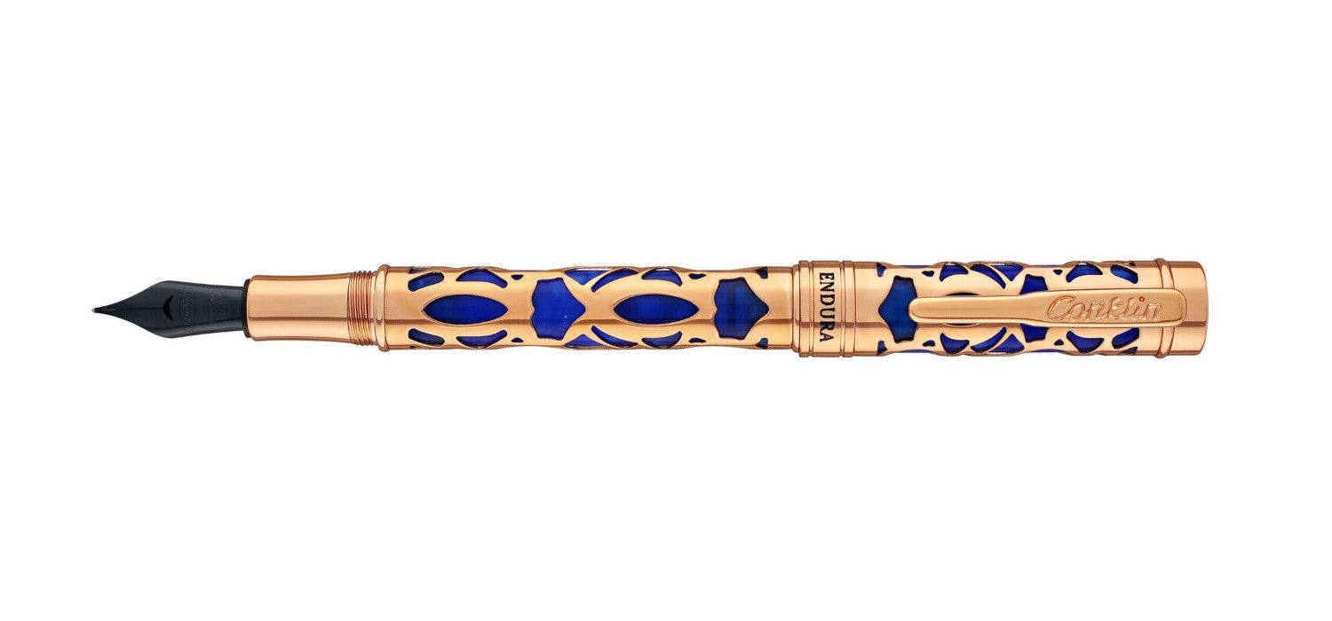 Conklin Endura Deco Crest Fountain Pen - Blue