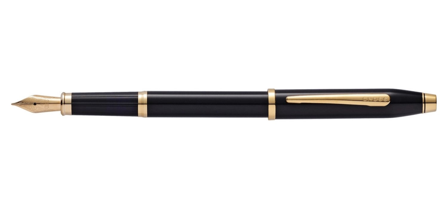 Cross Century II Fountain Pen - Black Lacquer / 23kt Gold Trim