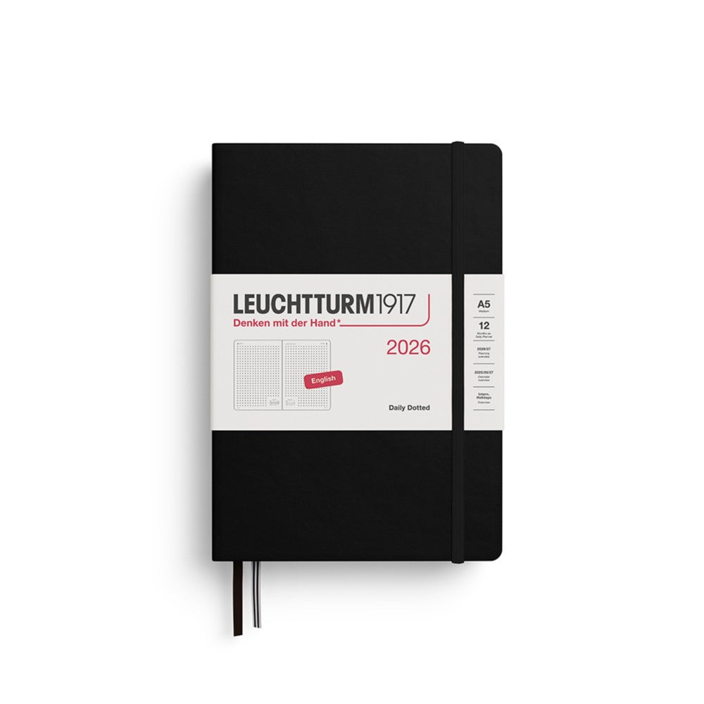 Leuchtturm 1917 Daily Planner 2026 - A5 Dotted Hard Cover