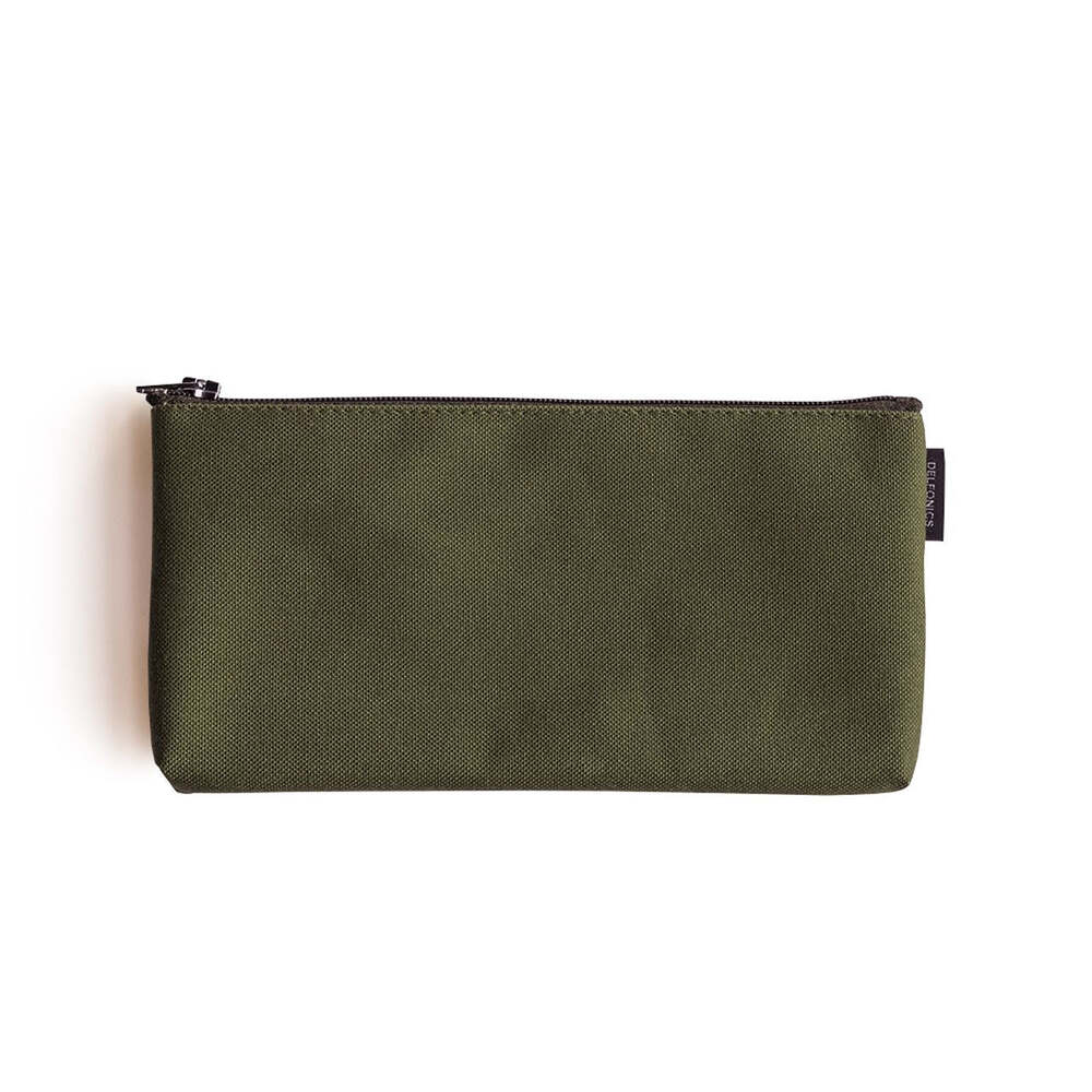 Delfonics "Marek" Canvas Flat Pencil Case - Olive