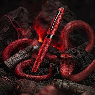 Diplomat Cobra Fountain Pen - Burgundy Guilloche