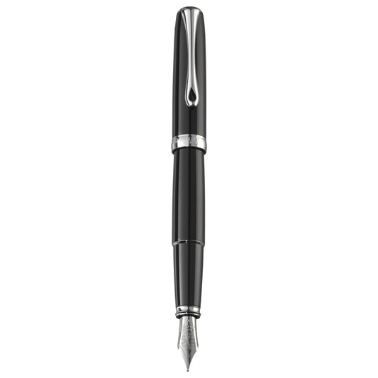 Diplomat Excellence A2 Fountain Pen - Black Lacquer / Chrome Trim
