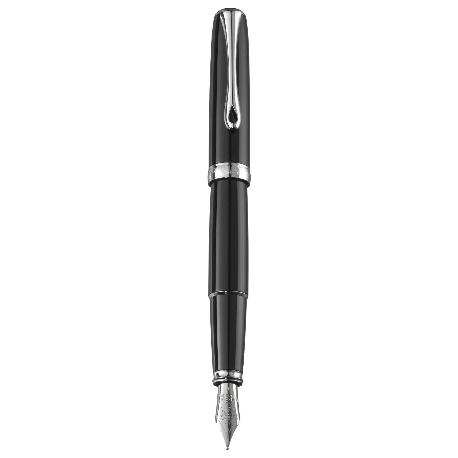 Diplomat Excellence A2 Fountain Pen - Black Lacquer / Chrome Trim