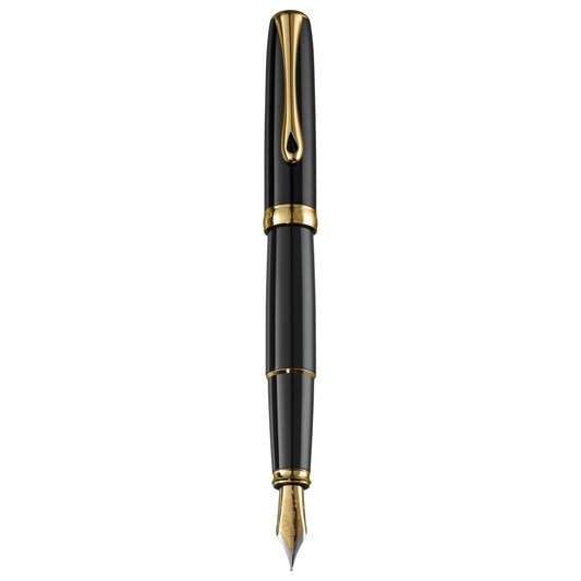 Diplomat Excellence A2 Fountain Pen - Black Lacquer / Gold Trim