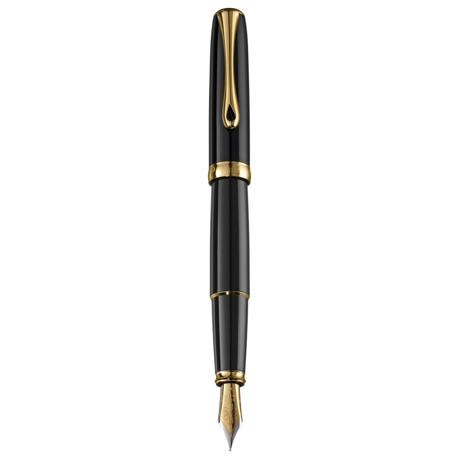 Diplomat Excellence A2 Fountain Pen - Black Lacquer / Gold Trim