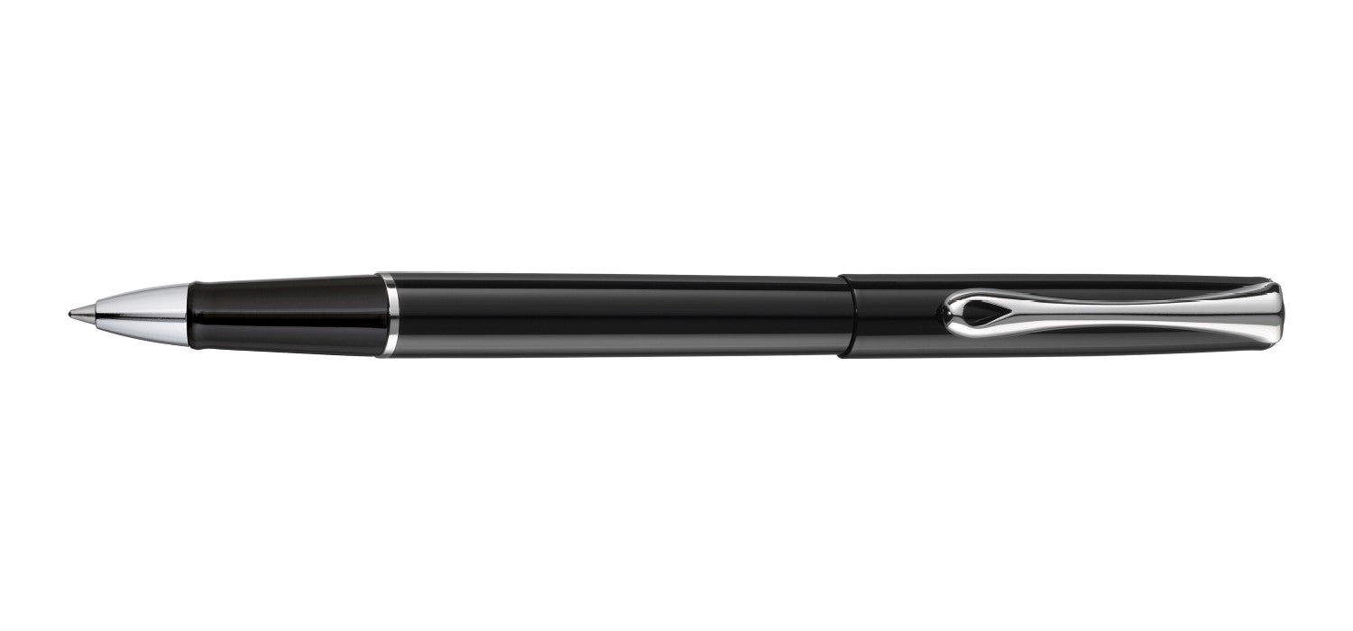 Diplomat Traveller Rollerball - Black Lacquer / Chrome Trim