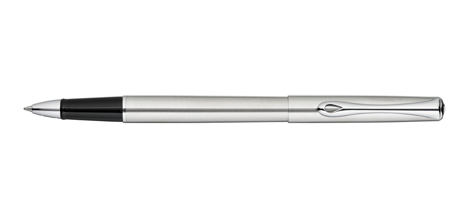 Diplomat Traveller Rollerball - Stainless Steel / Chrome Trim