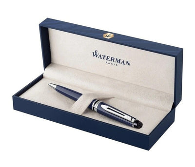 Waterman Expert Ballpoint Pen - Blue / Chrome Trim