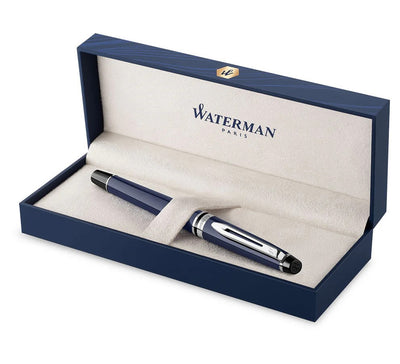 Waterman Expert Fountain Pen - Blue / Chrome Trim