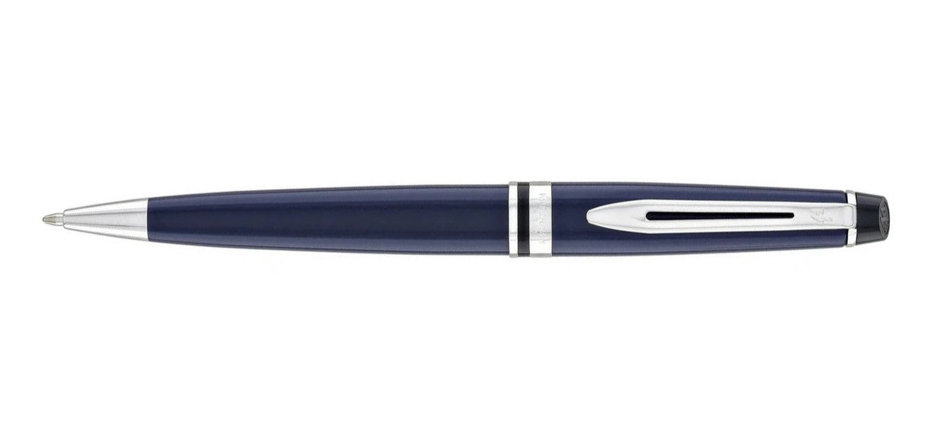 Waterman Expert Ballpoint Pen - Blue / Chrome Trim