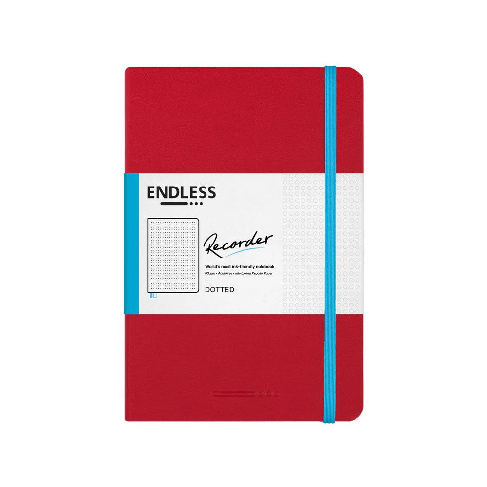 Endless Recorder Notebook A5 Dot Grid - Crimson Sky
