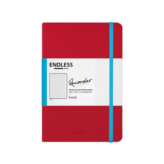 Endless Recorder Notebook A5 Lined - Crimson Sky
