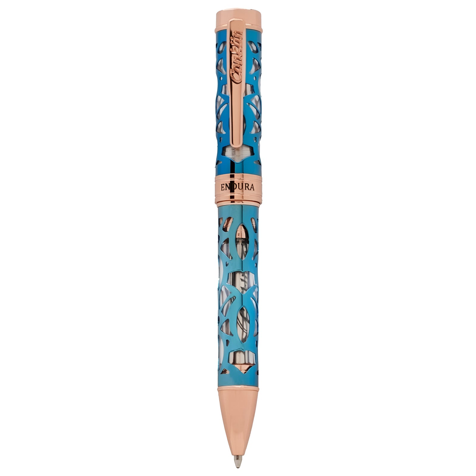 Conklin Endura Deco Crest Ballpoint Pen - Rose Gold / Turquoise