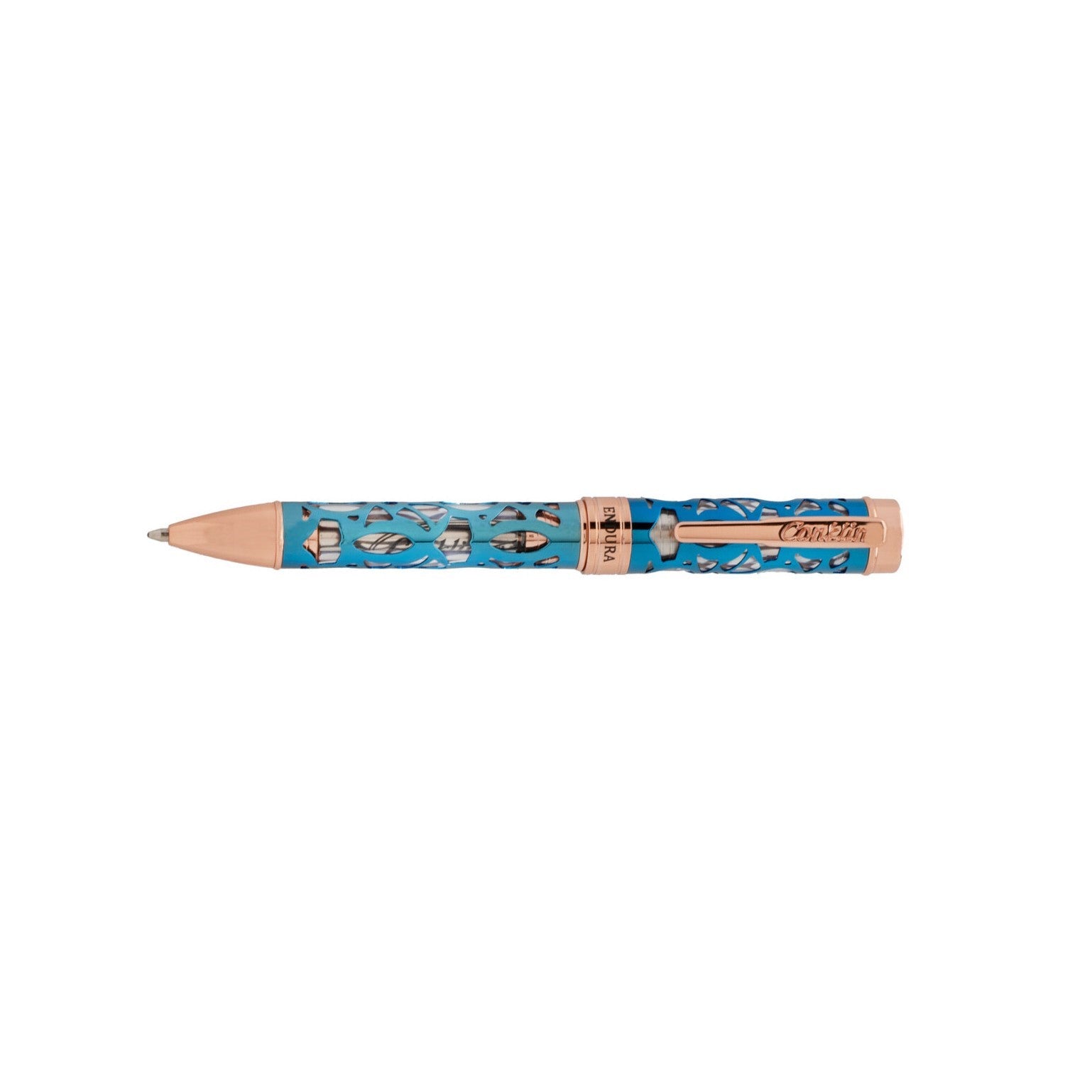 Conklin Endura Deco Crest Ballpoint Pen - Rose Gold / Turquoise