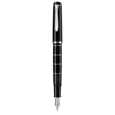 Pelikan Classic M 215 Fountain Pen - Black / Silver Rings