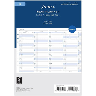 Filofax Refill 2026 A5 - Vertical Planner