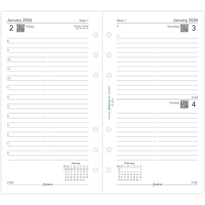 Filofax Refill 2026 Personal - Day to Page