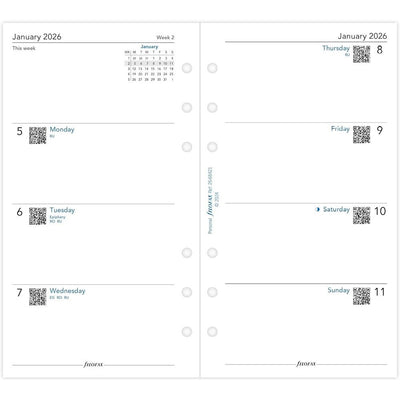 Filofax Refill 2026 Personal - Week To View (Monday Start)