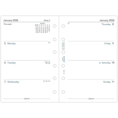 Filofax Refill 2026 Pocket - Week To View