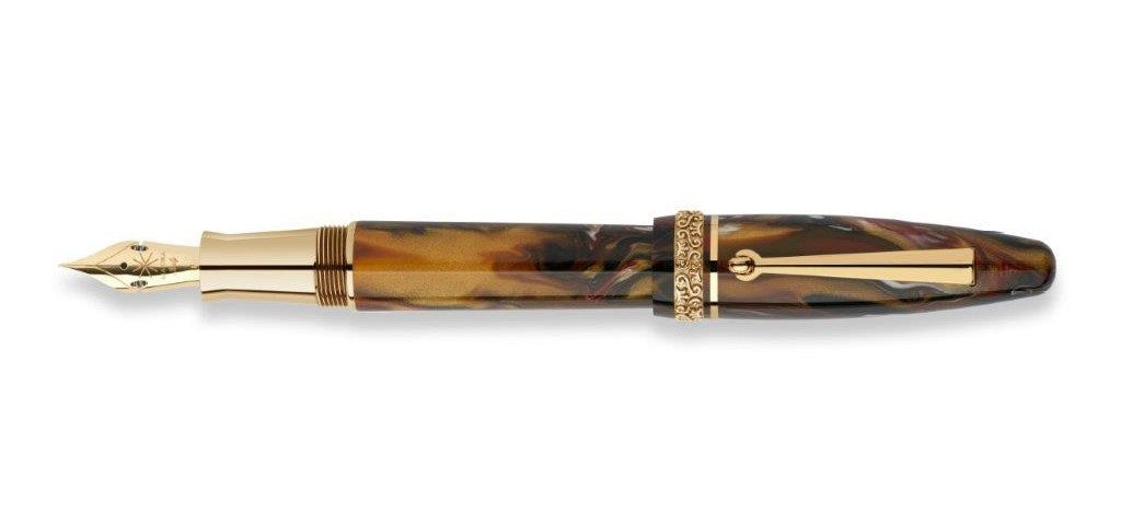 Maiora Golden Age Fountain Pen - Fire / Gold Trim