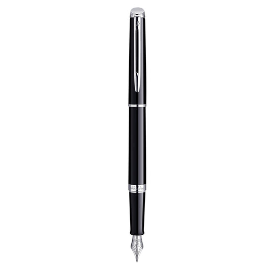 Waterman Hemisphere Fountain Pen - Black Lacquer / Chrome Trim