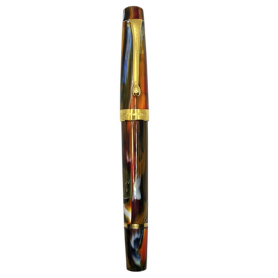 Kanwrite Heritage Fountain Pen - Marble Brown Swirl / Gold Trim