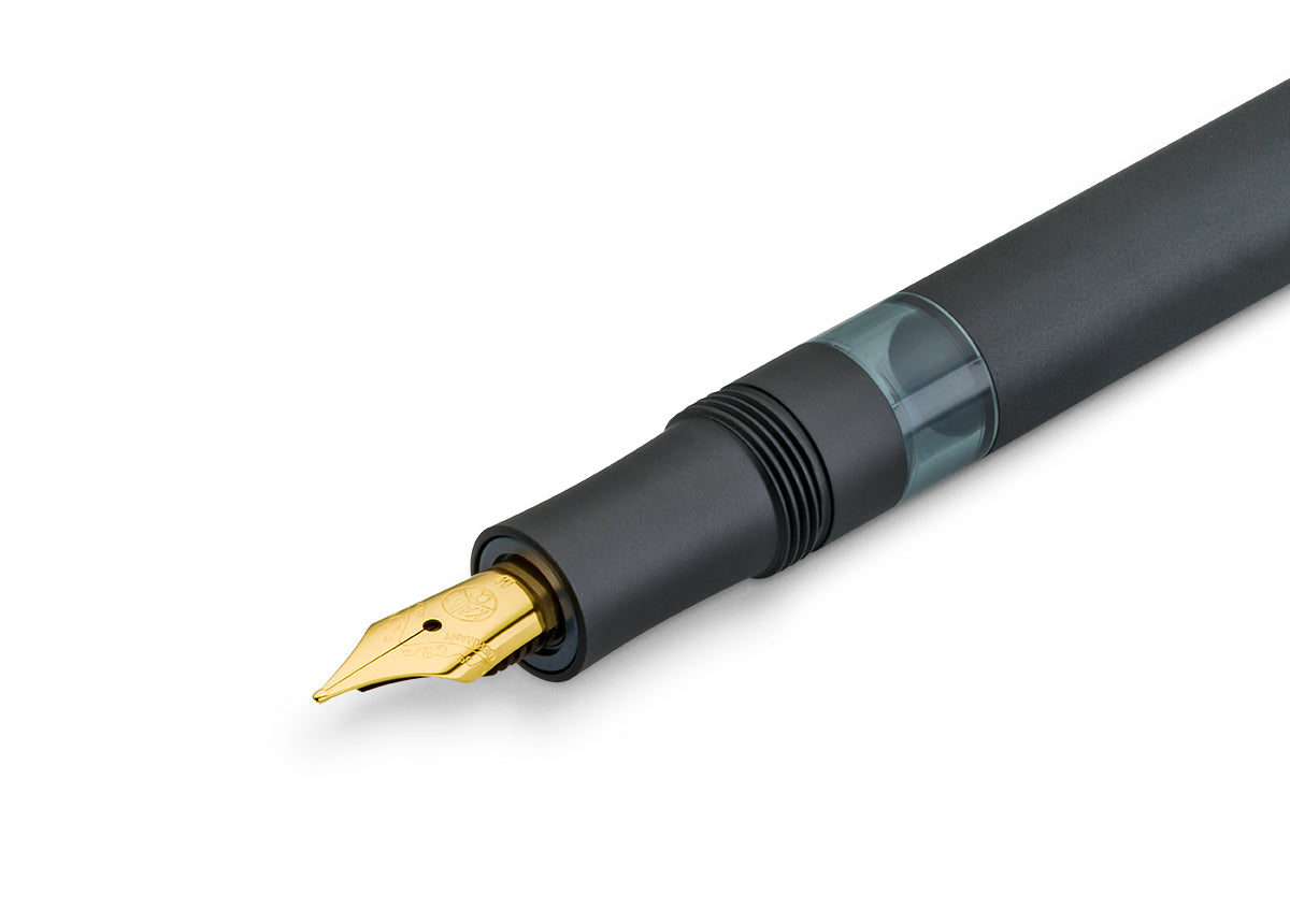 Kaweco Piston AL Sport Fountain Pen Set - Black / Gold Trim