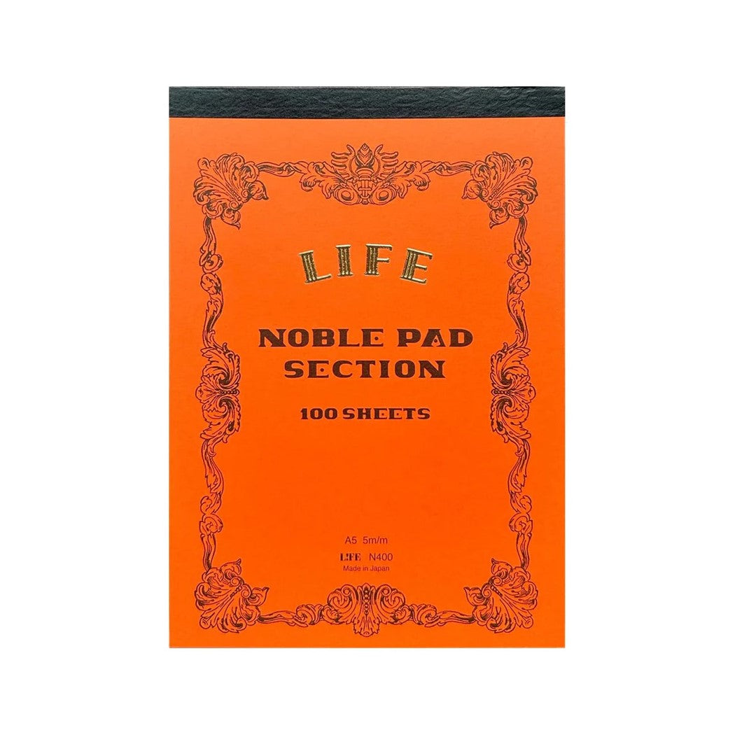 Life Stationery Noble Note Notepad A5 Grid - Orange
