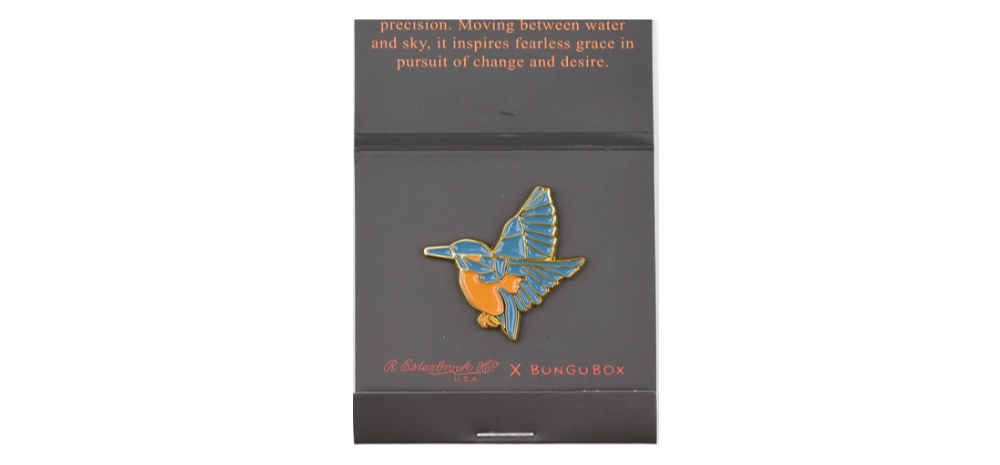 Esterbrook Lapel Pin - BUNGU Box Kingfisher Edition