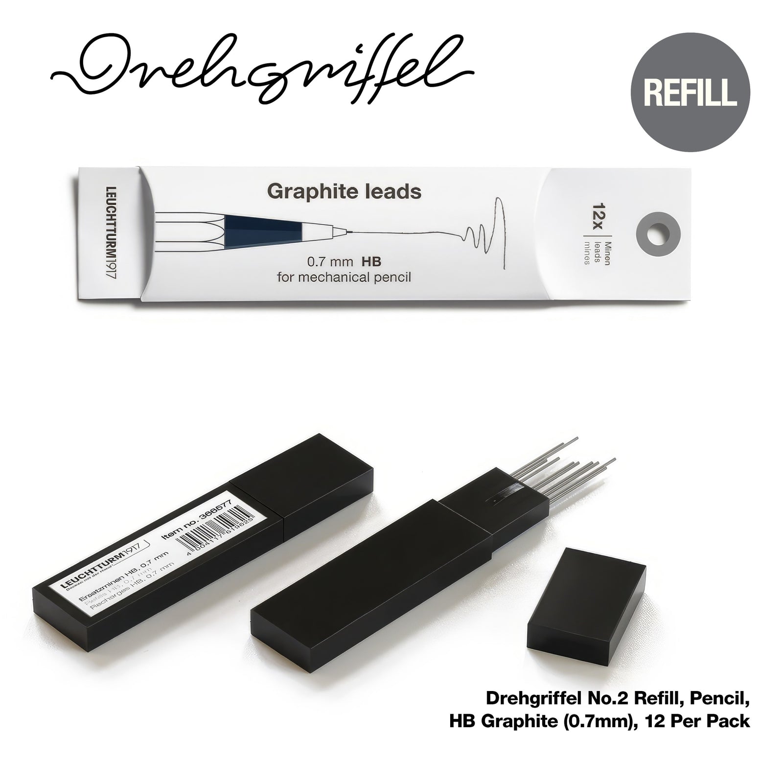 Leuchtturm 1917 Drehgriffel #2 Refill - 0.7mm HB Pencil Leads