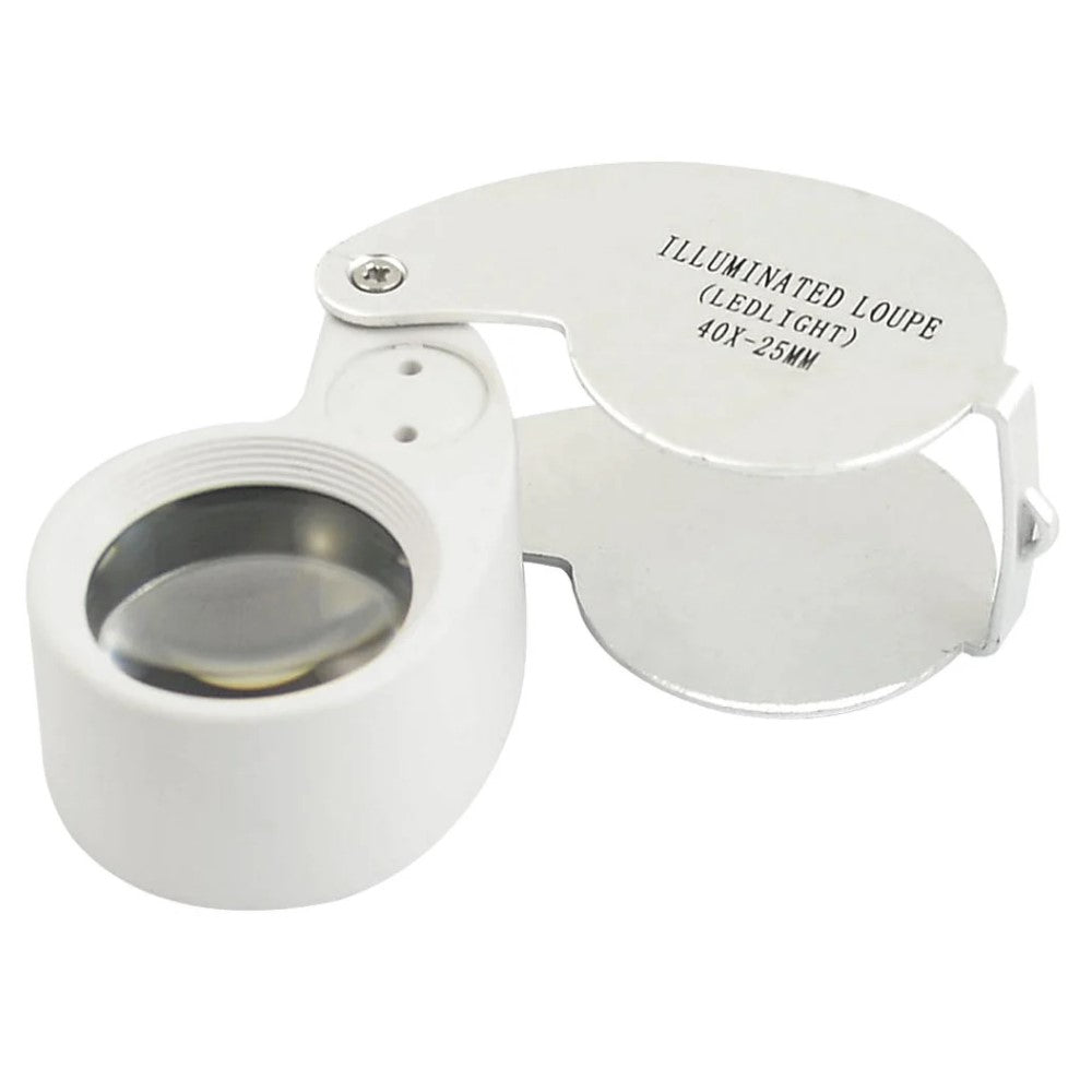 LED Rechargeable Jewellers Loupe 40x 25mm - White