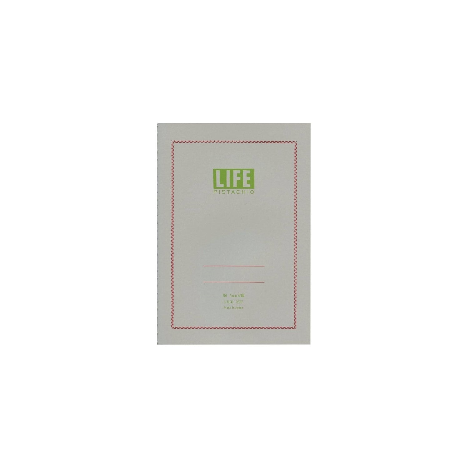 Life Stationery Vermilion Notebook B6 Grid - Pistachio