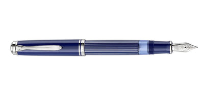 Pelikan Souveran M 815 Fountain Pen - Metal Striped Blue - Special Edition