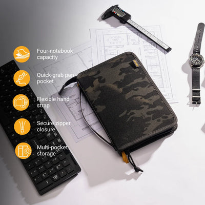 LOCHBY Field Folio A5 - Black Multicam