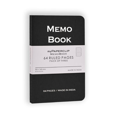 myPAPERCLIP Memo Book Notebook Pack A6 - Ruled