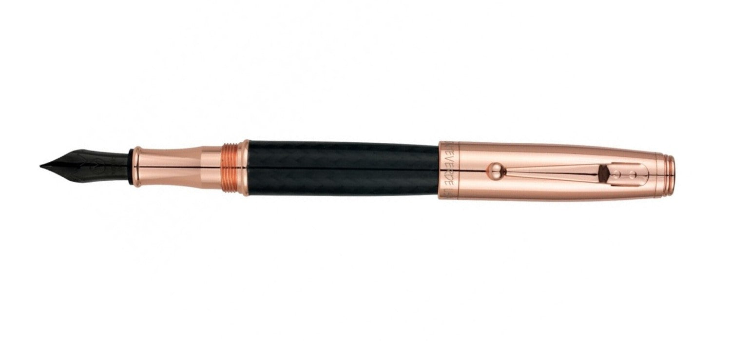 Monteverde Invincia Fountain Pen - Carbon & Rose Gold