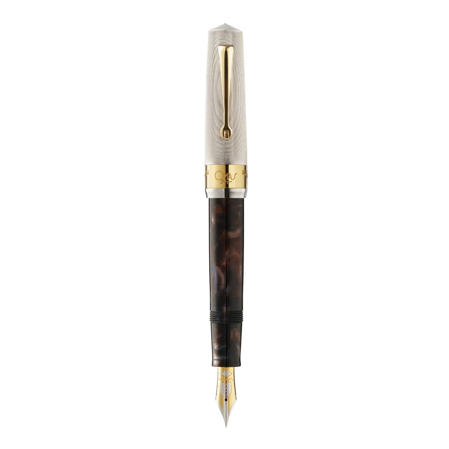 Omas Bologna Fountain Pen - Galassia Argento / Gold Trim - Limited Edition