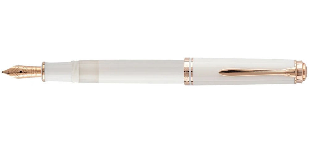 Pelikan Souveran M 600 Fountain Pen - White / Rose Gold Trim - Special Edition