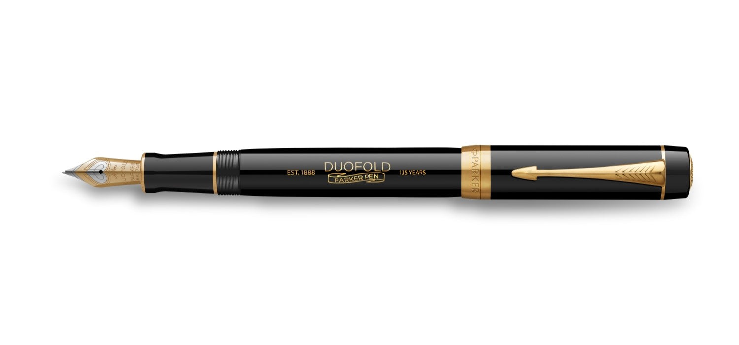Parker Duofold 135 Centennial Fountain Pen - Black / Gold Trim - Special Edition