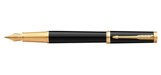 Parker Ingenuity Fountain Pen - Black Lacquer / Gold Trim