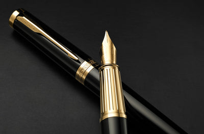 Parker Ingenuity Fountain Pen - Black Lacquer / Gold Trim