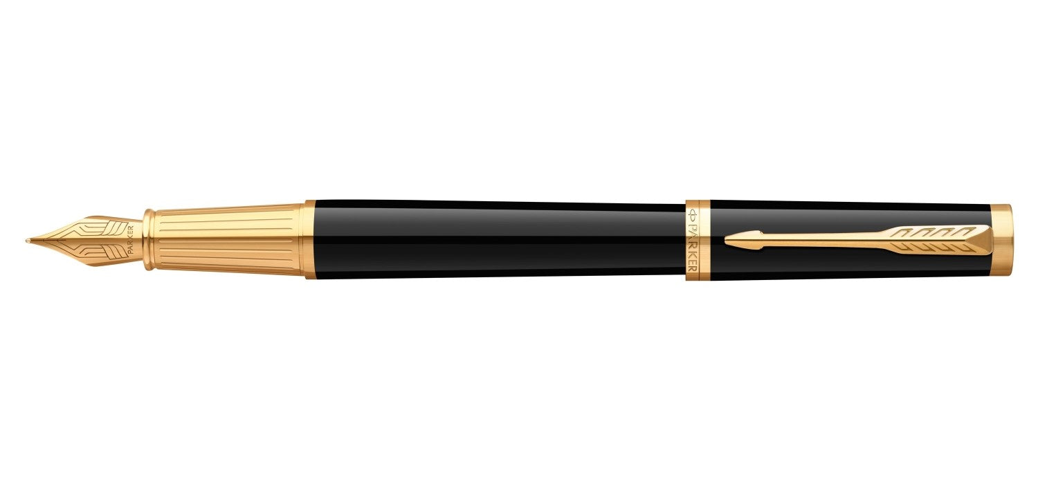 Parker Ingenuity Fountain Pen - Black Lacquer / Gold Trim