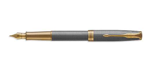 Parker Sonnet Cisele Fountain Pen - Sterling Silver / Gold Trim