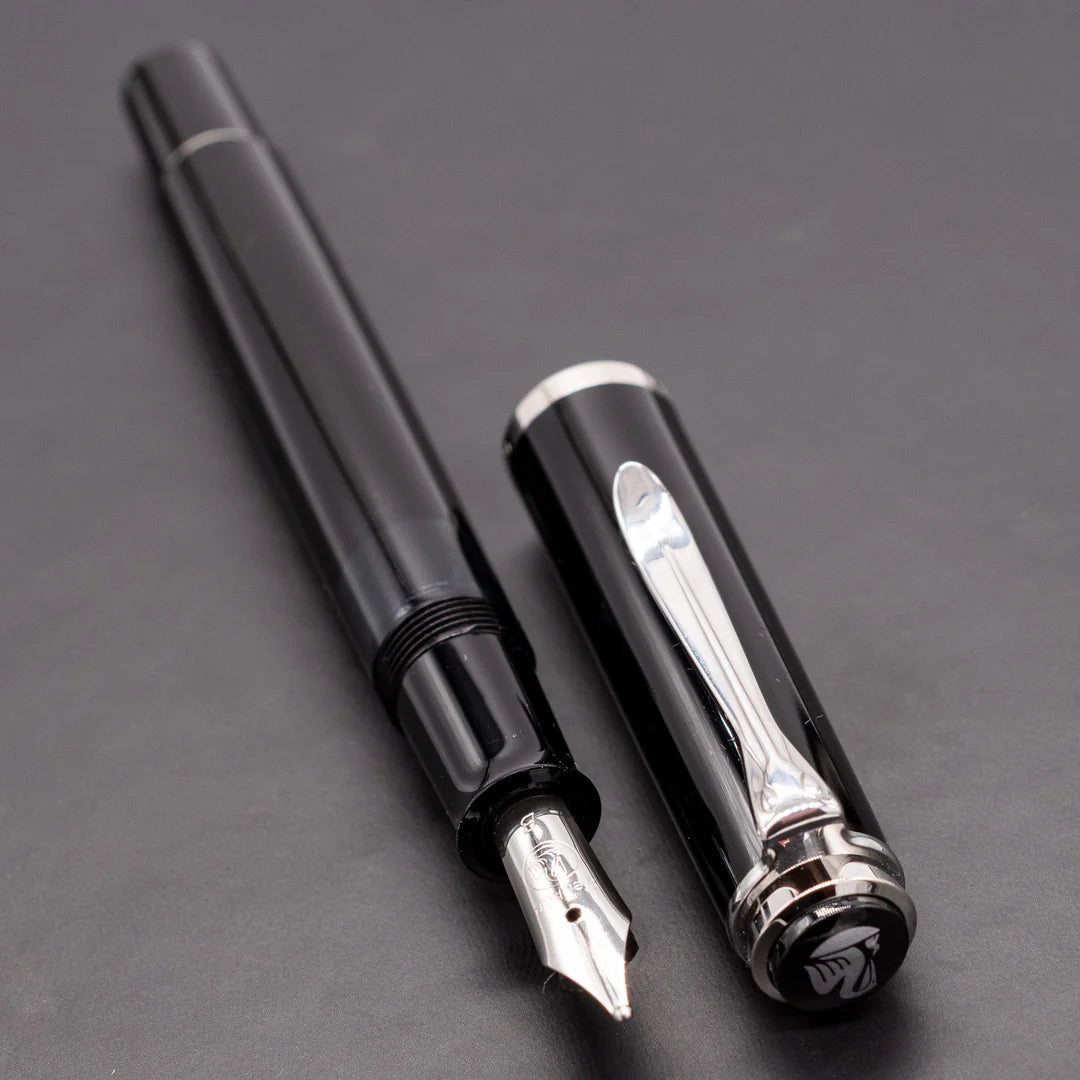 Pelikan Classic M 205 Fountain Pen - Black / Silver Trim