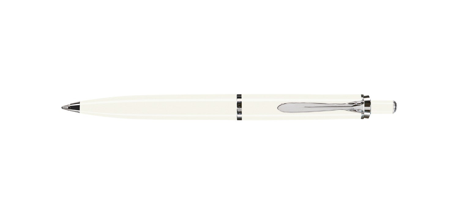 Pelikan Classic K 205 Ballpoint Pen - White / Silver Trim